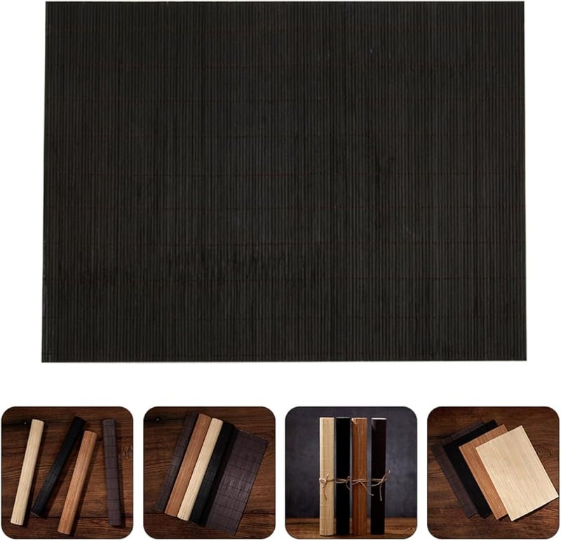 Black Retro Bamboo Table Mat Photography Background Tea Ceremony Decorative Pad - Image 5